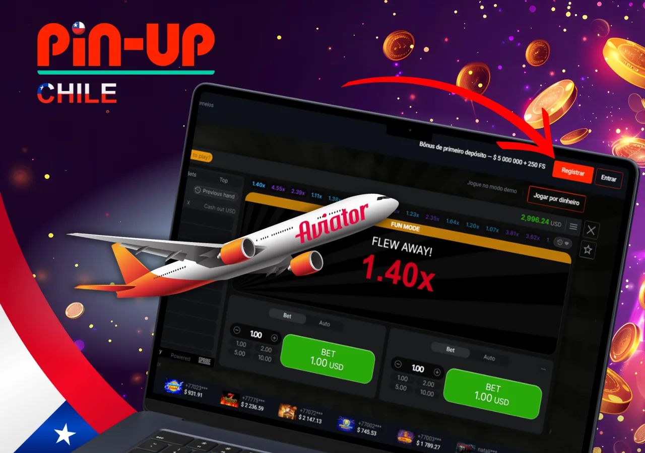 el juego aviator de pin-up chile te permite apostar con multiplicadores que aumentan a medida que el avion vuela.